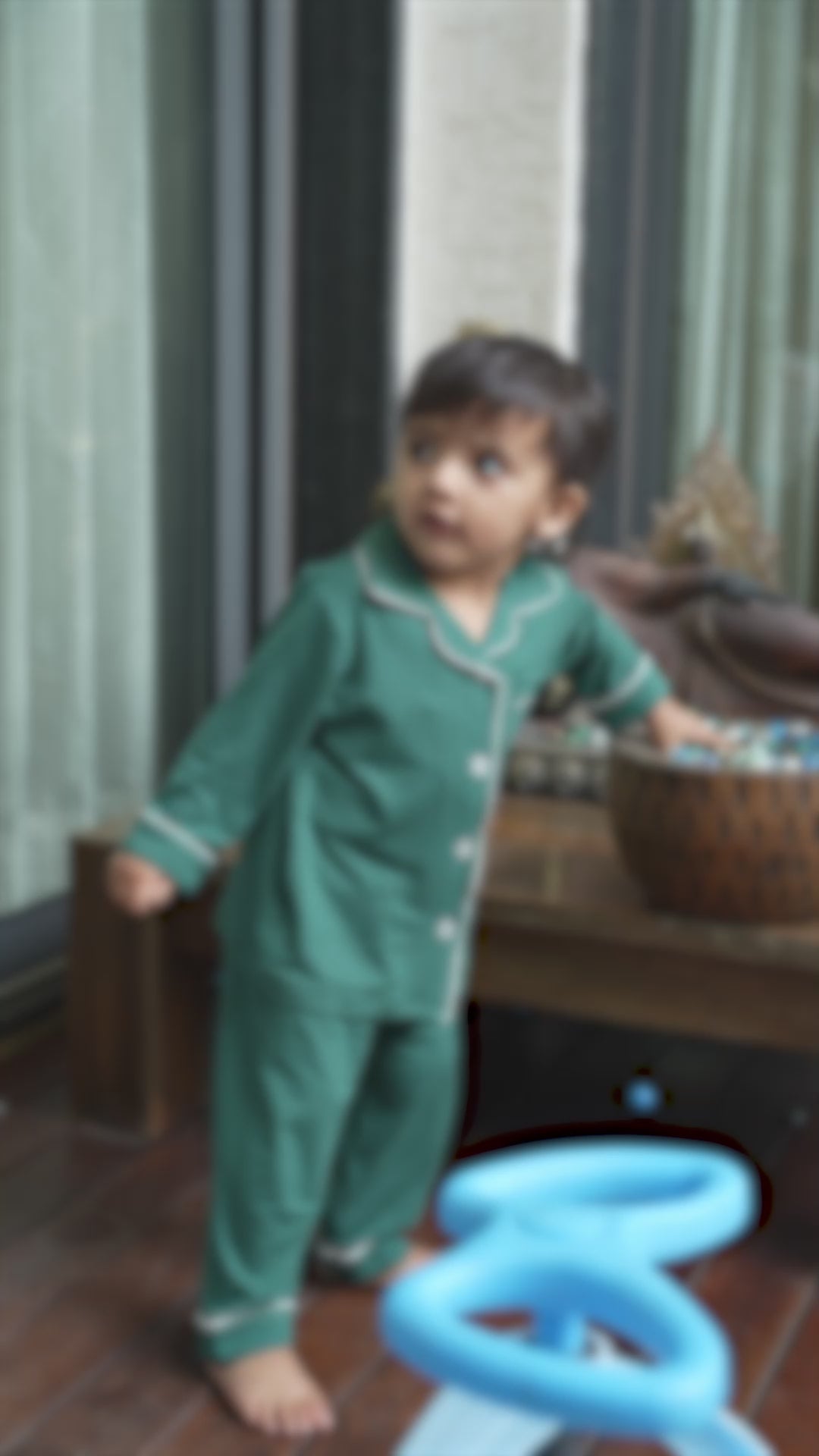 Collared Bamboo PJs in Bottle Green