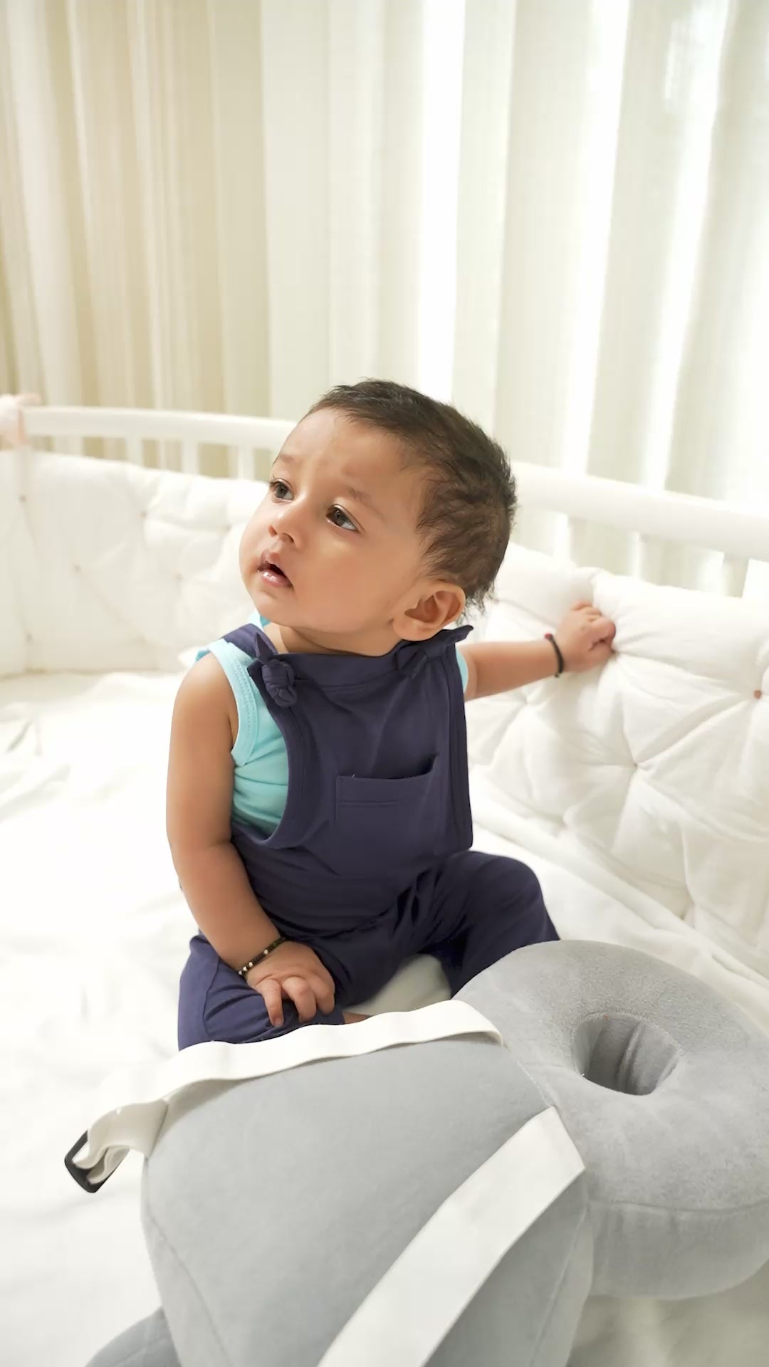 Bamboo Dungaree in Navy Blue