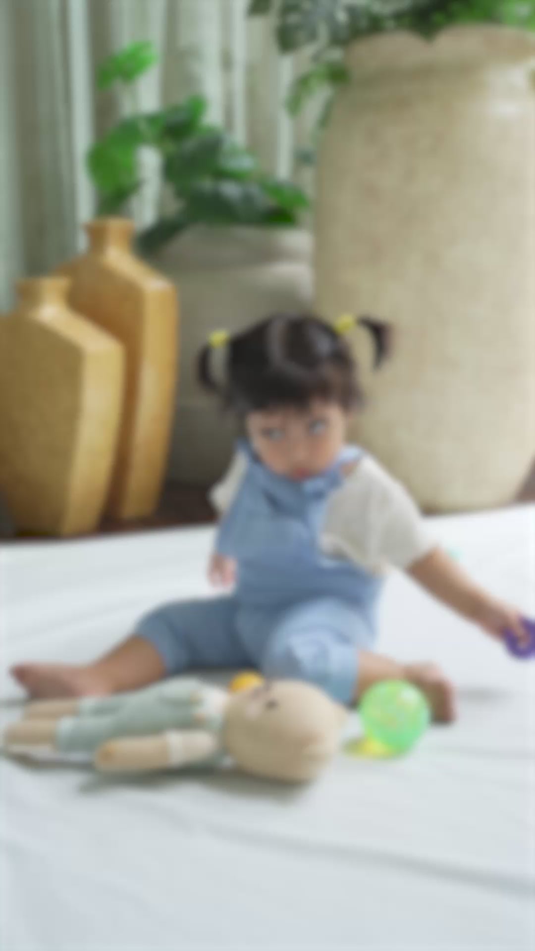 Bamboo Dungaree in Powder Blue