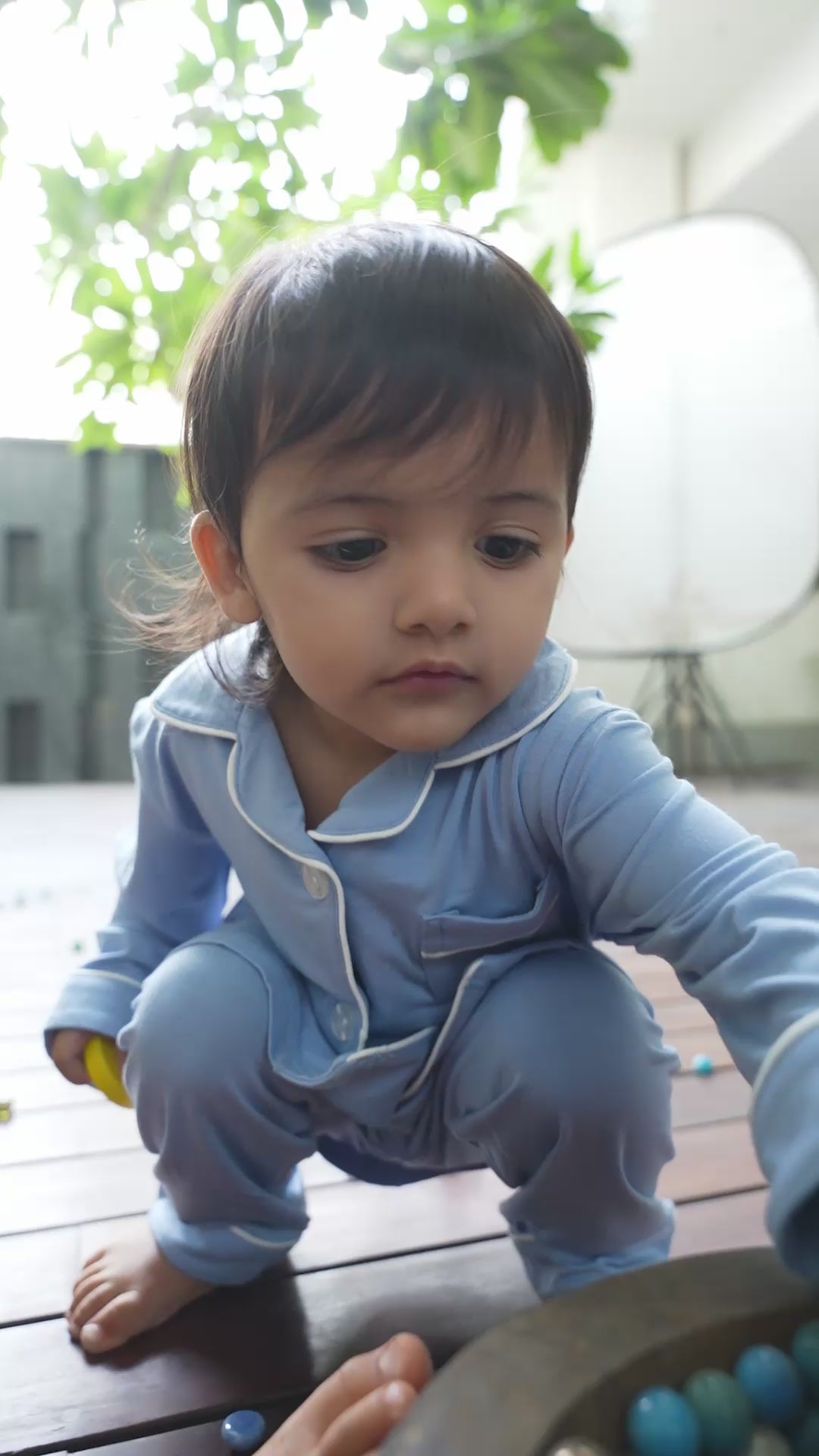 Collared Bamboo PJs in Powder Blue