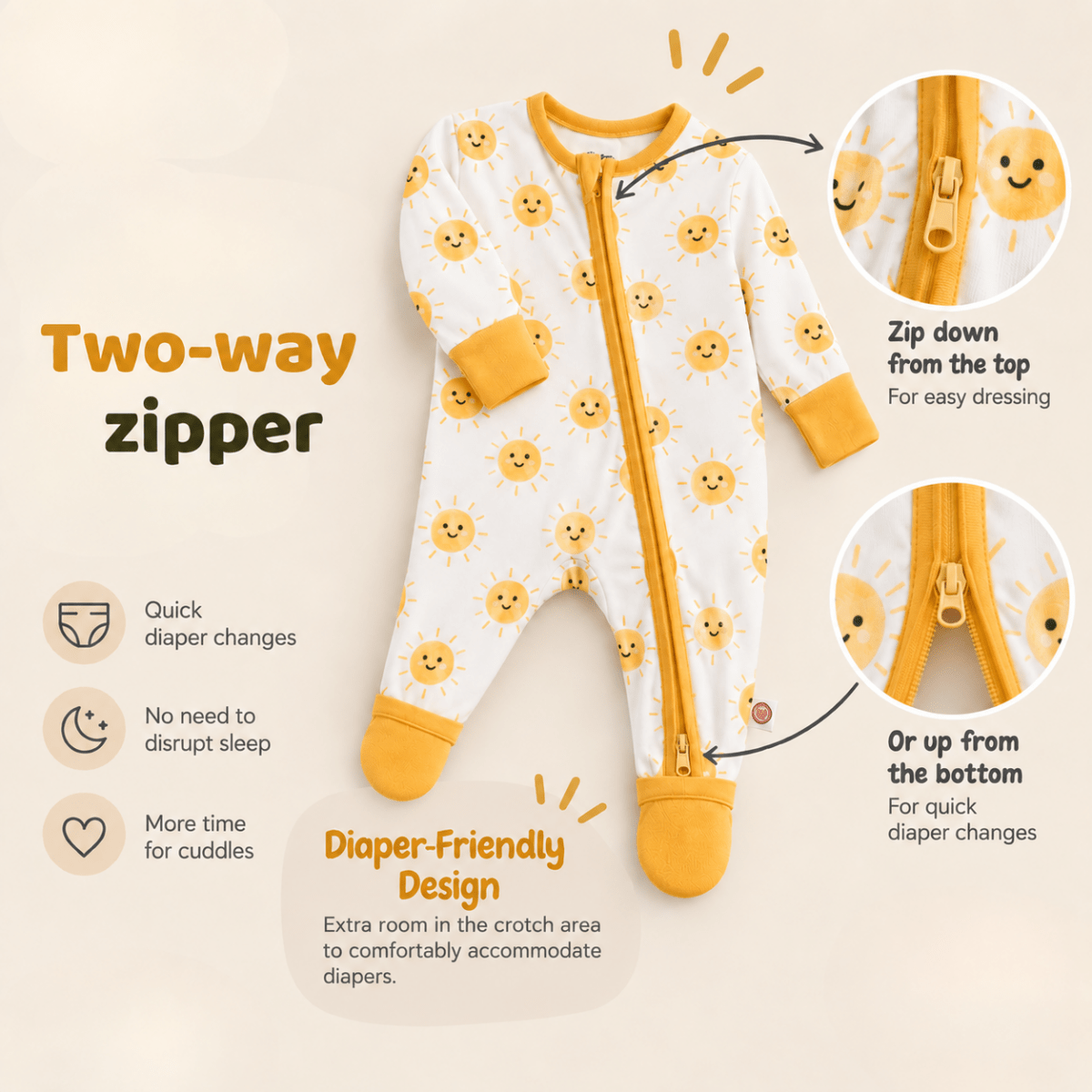Sol Bamboo Zipsuit - Bubz