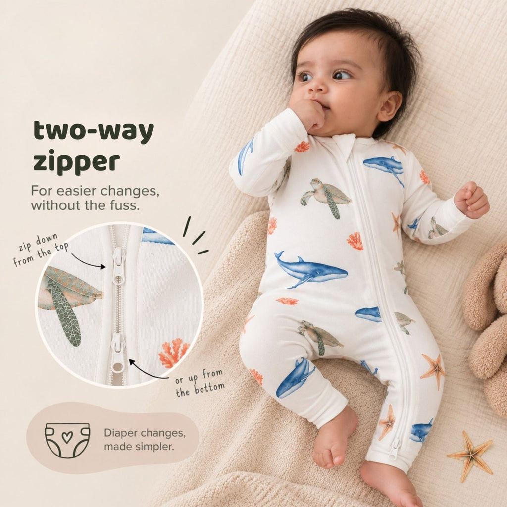 Under the Sea Bamboo Zipsuit - Bubz