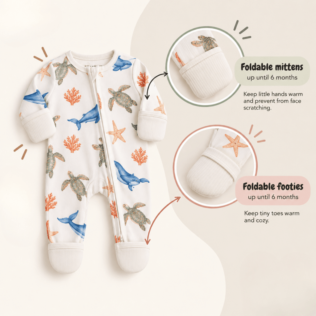 Under the Sea Bamboo Zipsuit - Bubz