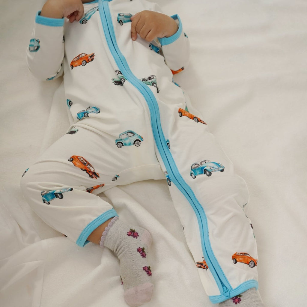 Vintage Wheels Bamboo Zipsuit - Bubz