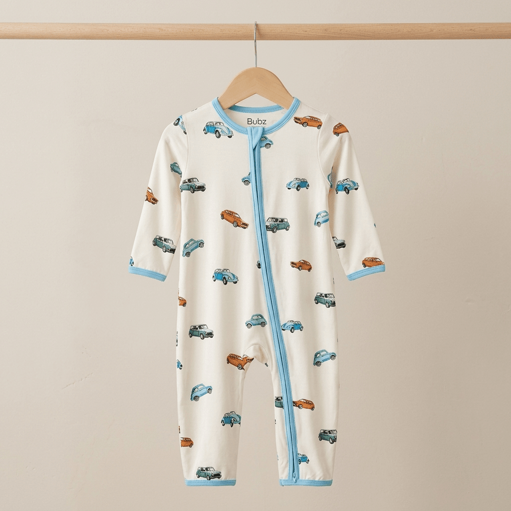 Vintage Wheels Bamboo Zipsuit - Bubz