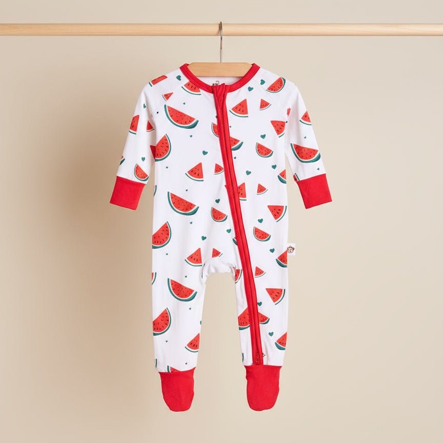 Watermelon Bamboo Zipsuit - Bubz