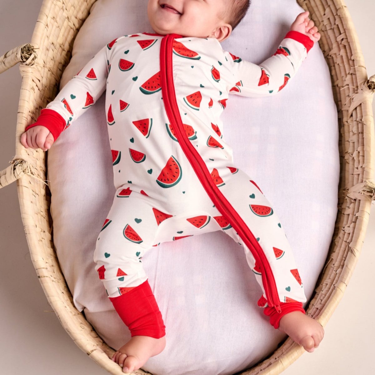 Watermelon Bamboo Zipsuit - Bubz