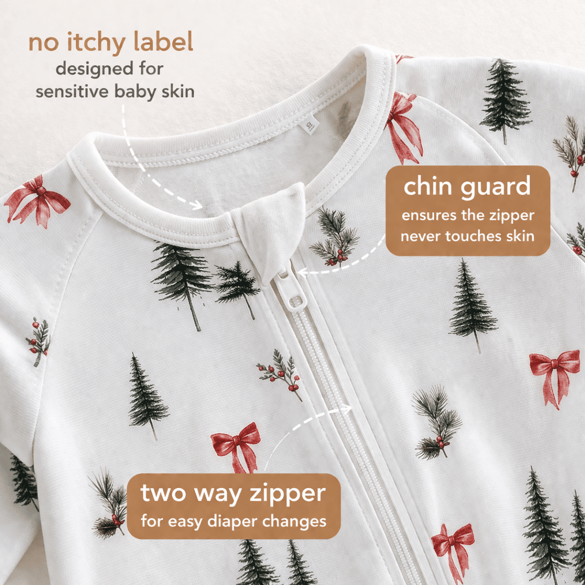 Woodland Cheer Bamboo Zipsuit - Bubz