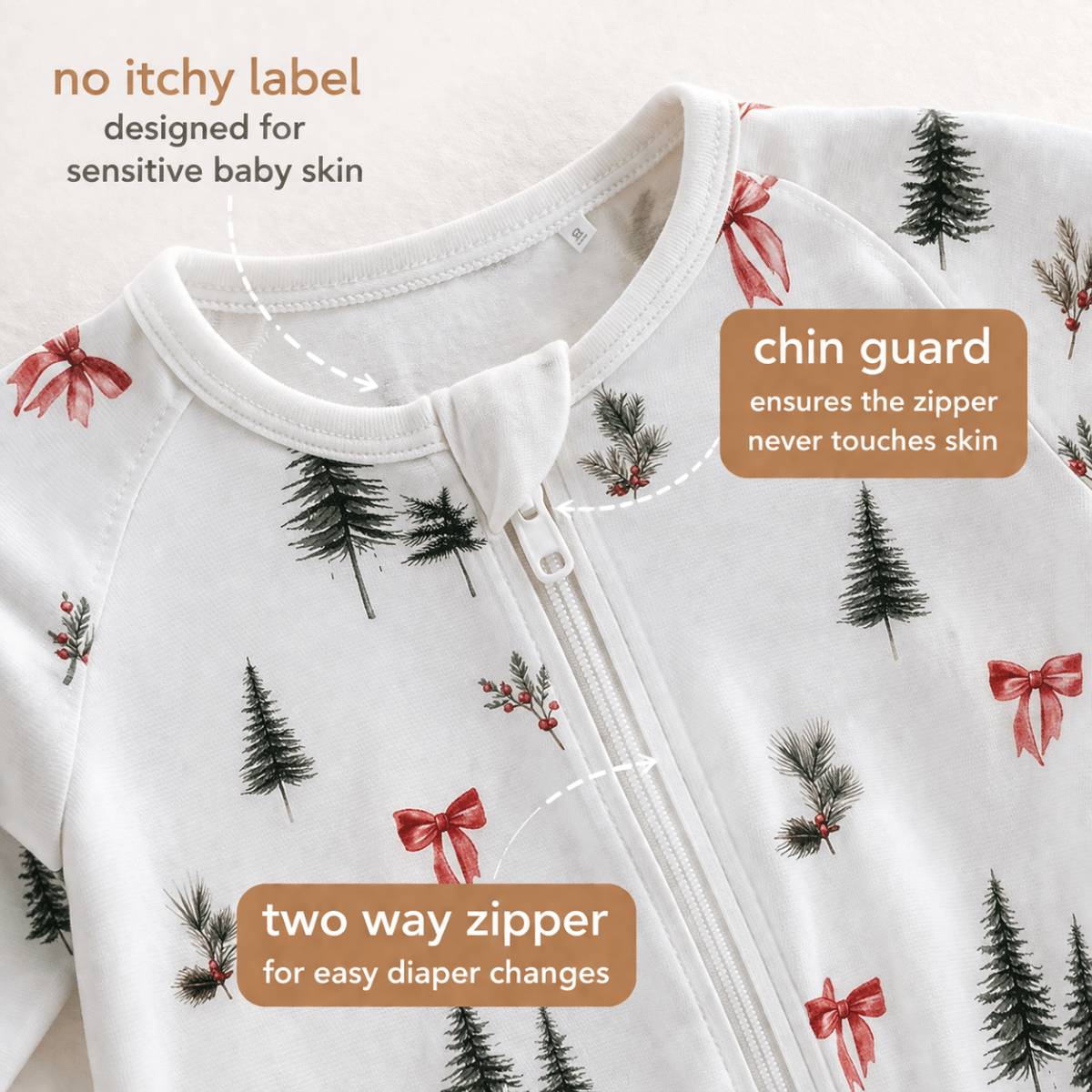 Woodland Cheer Bamboo Zipsuit - Bubz